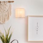 Applique da parete rustica crema, Peder, con interruttore