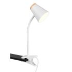 Lampada con morsetto moderna bianca, Rahul, 4,5W, 3000K LED, con interruttore