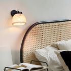 Applique da parete in rattan marrone, Laut, con interruttore