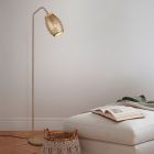 Lampada da terra moderna marrone, Delana, con interruttore