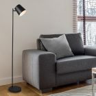 Lampada da terra moderna nera, Suraya, 4,5W, 3000K LED, controllo touch
