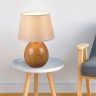 Lampada da tavolo in ceramica beige, Yet, con interruttore
