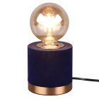Lampada da tavolo in cemento blu, Fabienne, con interruttore