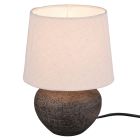 Lampada da tavolo in ceramica marrone, Ulo, con interruttore