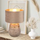 Lampada da tavolo orientale grigia, Selim, con interruttore