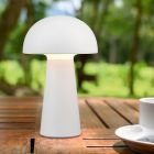 Lampada da tavolo da esterno moderna bianca, Rachelle, 2W, 3000K LED, IP44, con interruttore