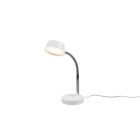 Lampada da scrivania moderna bianca, Fabio, 4,5W, 3000K LED, con interruttore
