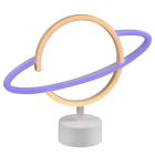 Lampada da tavolo per bambini bianca in plastica, Planet, 2W, 3000K LED, con interruttore