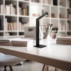 Lampada da tavolo ricaricabile moderna nera, Reijer, 2W, 3000K LED, controllo touch