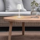 Lampada da tavolo ricaricabile bianca metallo, Priya, 1,6W, bianco regolabile tra caldo e freddo LED, dimmer in 3 fasi