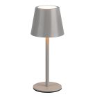 Lampada da tavolo ricaricabile grigia metallo, Priya, 1,6W, bianco regolabile tra caldo e freddo LED, dimmer in 3 fasi