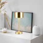 Lampada da tavolo ricaricabile moderna in ottone, Dustin, 1W, 3000K LED, controllo touch