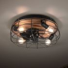 Ventilatore da soffitto moderno nero, Roberto, con telecomando