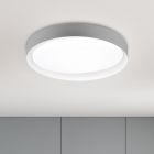 Plafoniera moderna grigia, Joas, 24W, bianco regolabile tra caldo e freddo LED, con telecomando