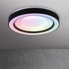 Plafoniera moderna nera, Navin, 22W, RGBW LED, con telecomando