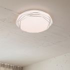 Plafoniera moderna bianca, Ouafa, 22W, bianco regolabile tra caldo e freddo LED, con telecomando