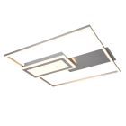 Plafoniera design in nichel, Shun, 32W, bianco regolabile tra caldo e freddo LED