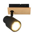 Faretto da parete moderno nero, Rajeev, con interruttore