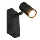 Applique da parete moderna nera, Suradj, con interruttore