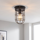 Lampada da soffitto nera industriale, Nova