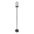 Lampada da terra nera industriale, Nova, con interruttore
