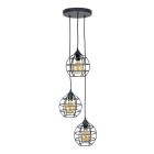 Lampada a sospensione nera industriale, Roland