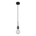 Lampada a sospensione senza paralume nera industriale, Bolb