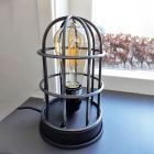 Lampada da tavolo grigia industriale, Nova, con interruttore