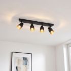 Faretto da soffitto nero in alluminio, Eleno