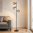 Lampada da terra grigia moderna, Avery, con interruttore