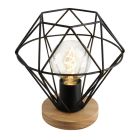 Lampada da tavolo nera industriale, Jochem, con interruttore