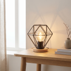 Lampada da tavolo nera industriale, Jochem, con interruttore