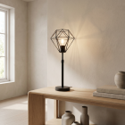 Lampada da tavolo nera industriale, Jochem, con interruttore
