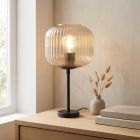 Lampada da tavolo ambrata design, Charlois, con interruttore