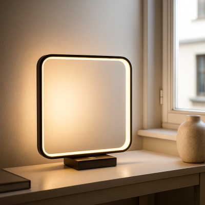 Lampada da tavolo nera moderna, Diogo, 8W, 3000K LED, controllo touch