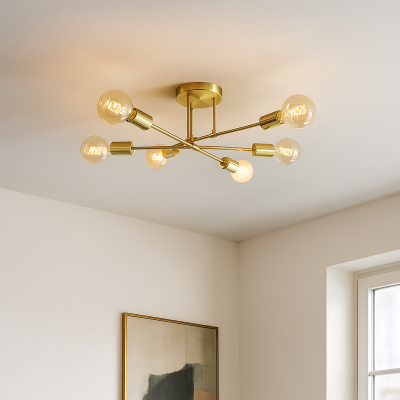 Lampada da soffitto dorata moderna, Amos