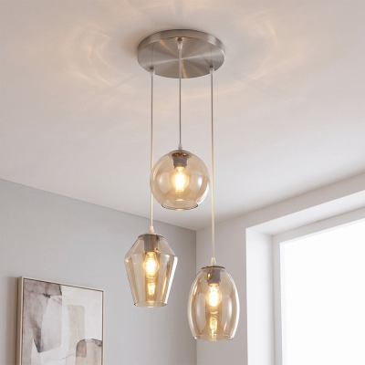 Lampada a sospensione ambrata design, Lazaro