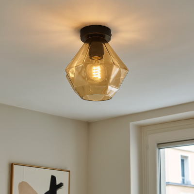 Lampada da soffitto ambrata retrò, Anoek