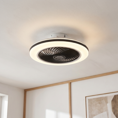 Ventilatore da soffitto nero moderno, Hale, 40W, 3000K LED, con telecomando