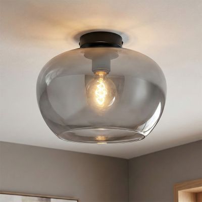 Lampada da soffitto grigia design, Vidro