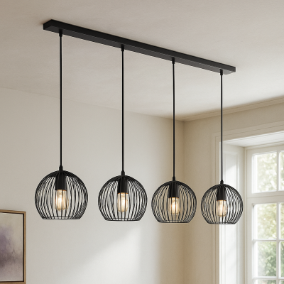 Lampada a sospensione nera industriale, Wiro