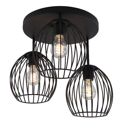 Lampada da soffitto nera industriale, Wiro