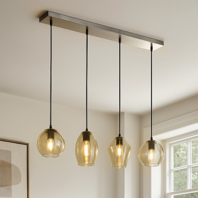 Lampada a sospensione ambrata design, Lazaro