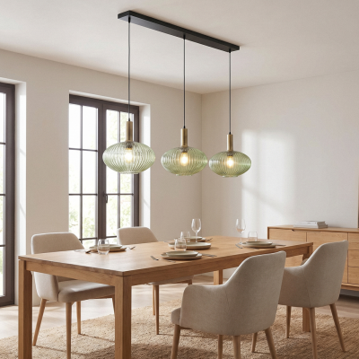 Lampada a sospensione verde retrò, Charlois