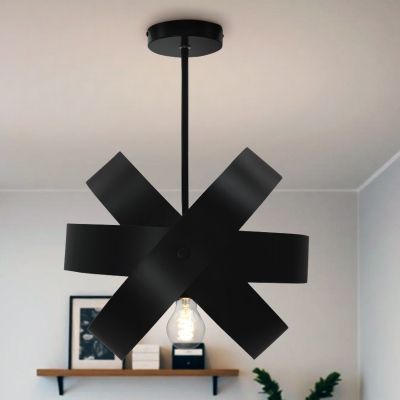 Lampada da soffitto nera metallo, Laury