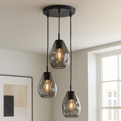 Lampada a sospensione grigia design, Evito