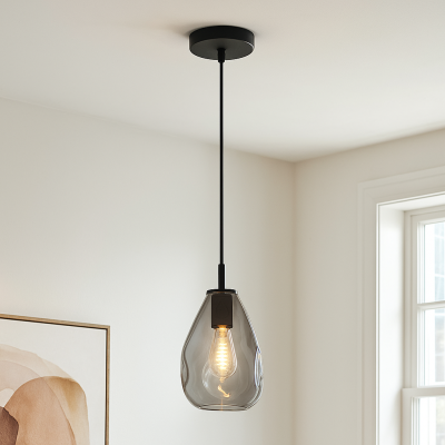 Lampada a sospensione grigia design, Evito