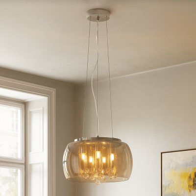 Lampada a sospensione ambrata design, Lorenzo