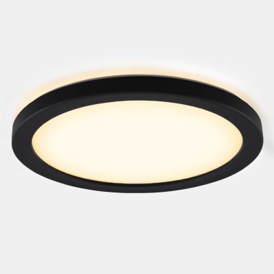 Lampada da soffitto da bagno nera in plastica, Shivani, 8W, 3000K LED, IP44