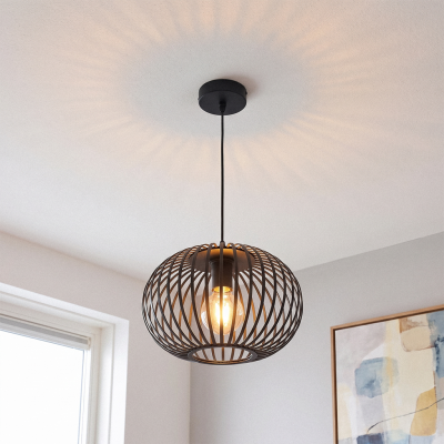 Lampada a sospensione nera industriale, Lieve